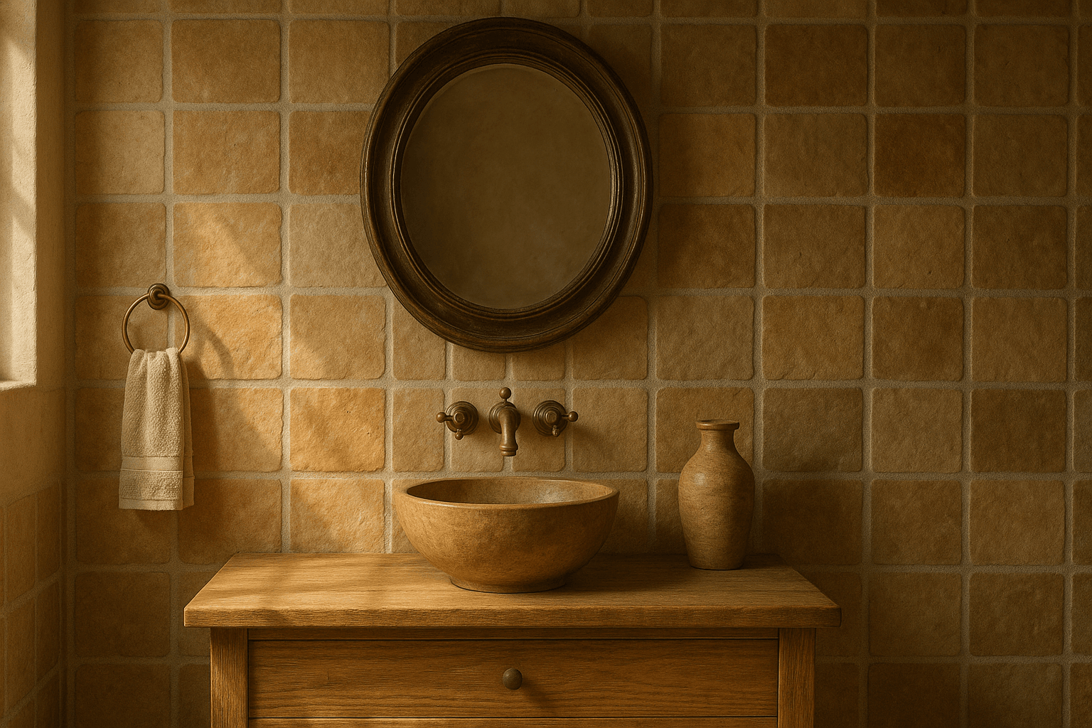 azulejos baños rusticos